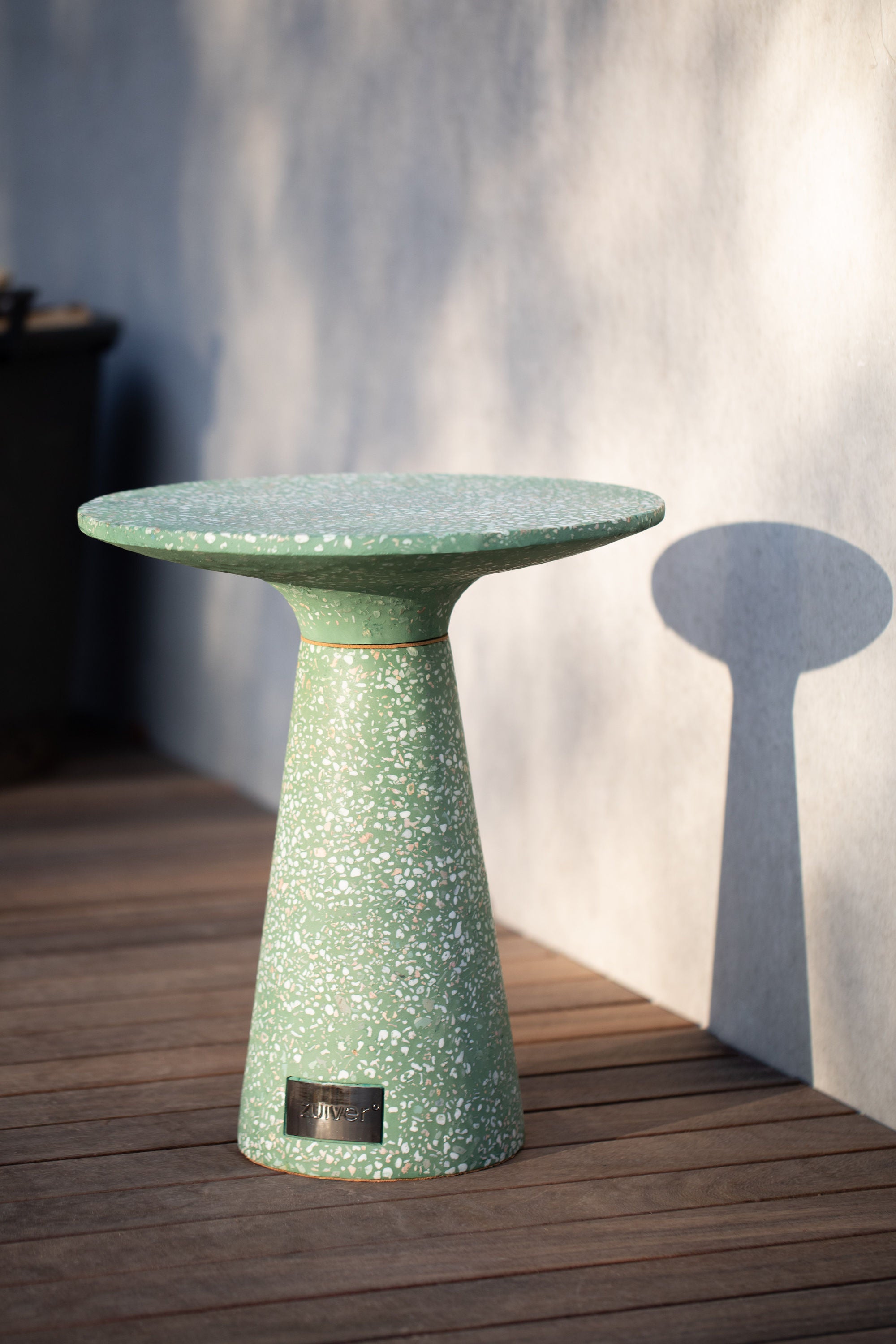 Zuiver Victoria Green Terrazzo Round Side Table